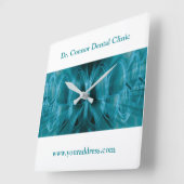 Metal Glow Blue Teeth Tandheelkundige kliniek Tand Vierkante Klok (Hoek)