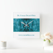 Metal Glow Blue Teeth Tandheelkundige kliniek Tand Vierkante Klok (Huis)