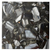 Metal Gray Shiny Quartz Crystals Tegeltje (Voorkant)