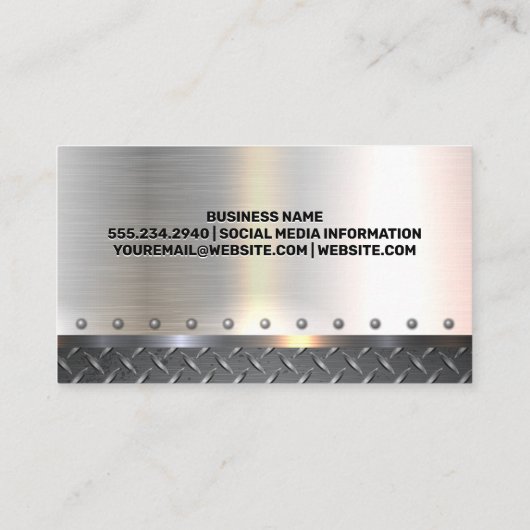 Metal Grinder | Staal bekleed Visitekaartje (Achterkant)