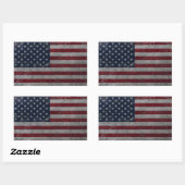 Metal Grunge Amerikaanse vlag Rechthoekige Sticker (Vel)