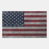 Metal Grunge Amerikaanse vlag Rechthoekige Sticker (Voorkant)