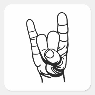 Metal Hand - Devil Fingers Vierkante Sticker