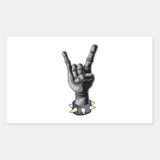Metal Hand Devil Horns Heavy Metal Rechthoekige Sticker (Voorkant)