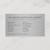 Metal Handyman Construction Black Gold  Visitekaartje (Achterkant)