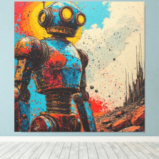 METAL HEART IRON MAN-16 CANVAS AFDRUK (Insitu (Houten vloer))