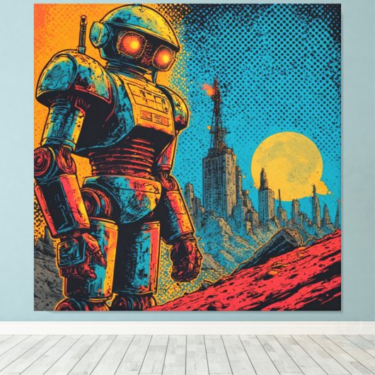 METAL HEART IRON MAN CANVAS AFDRUK (Insitu (Houten vloer))