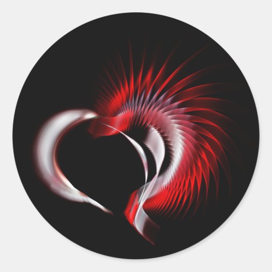 Metal Heart Ronde Sticker (Voorkant)