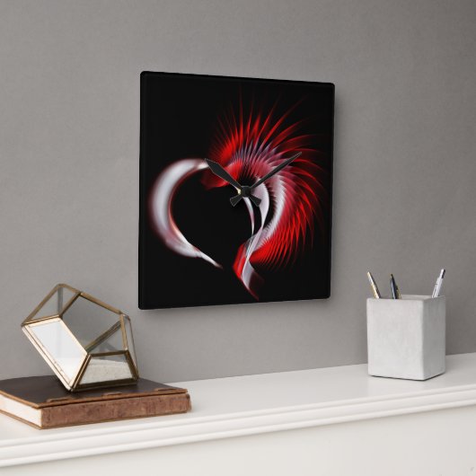 Metal Heart Vierkante Klok (Kantoor)