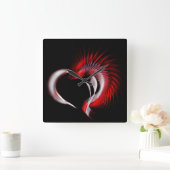 Metal Heart Vierkante Klok (Huis)