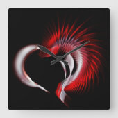 Metal Heart Vierkante Klok (Voorkant)