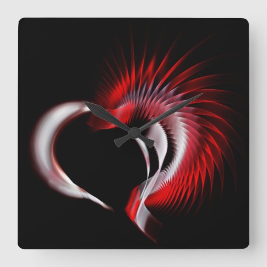 Metal Heart Vierkante Klok (Voorkant)