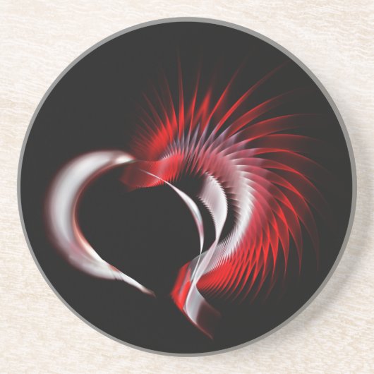 Metal Heart Zandsteen Onderzetter (Voorkant)