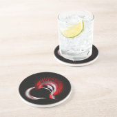 Metal Heart Zandsteen Onderzetter (Zijkant)