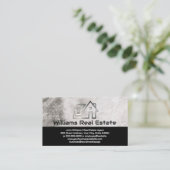 Metal House Logo | Onroerend goed | Marmer Visitekaartje (Staand voorkant)