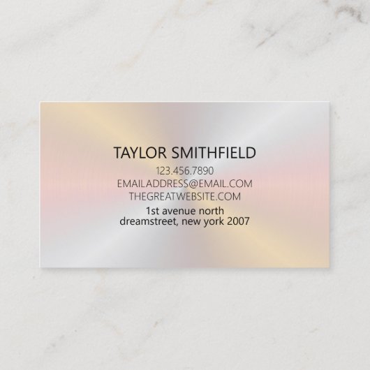 Metal Iridescent Modern Visitekaartje (Achterkant)