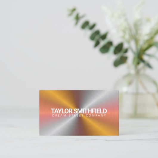 Metal Iridescent Modern Visitekaartje (Staand voorkant)