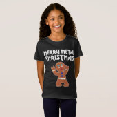 Metal Kerstmis grappig Metal Gingerbrood Man T-shirt (Voorkant volledig)