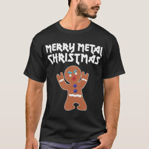 Metal Kerstmis grappig Metal Gingerbrood Man T-shirt