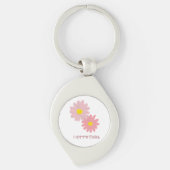 Metal keychain with a floral design (Voorkant)
