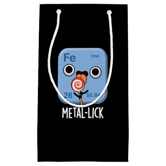 Metal-lick Funny Chemistry Metal Pun Dark BG Klein Cadeauzakje (Voorkant)