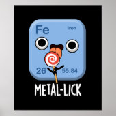 Metal-lick Funny Chemistry Metal Pun Dark BG Poster (Voorkant)