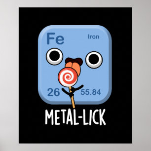 Metal-lick Funny Chemistry Metal Pun Dark BG Poster