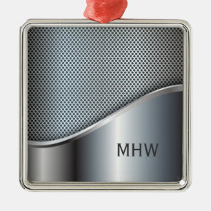 Metal look aangepaste monogram-versiering metalen ornament