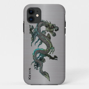 Metal look Asian Dragon iPhone 5S hoesje