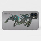 Metal look Asian Dragon iPhone 5S hoesje (Achterkant (horizontaal))