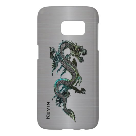 Metal look Asian Dragon Samsung S7 hoesje (Achterkant)