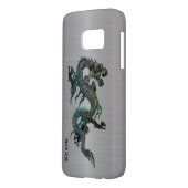 Metal look Asian Dragon Samsung S7 hoesje (Achterkant Links)