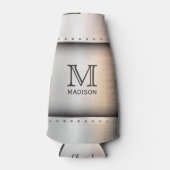 Metal Look custom monogram fleskoeler Flesjeskoeler (Voorkant)