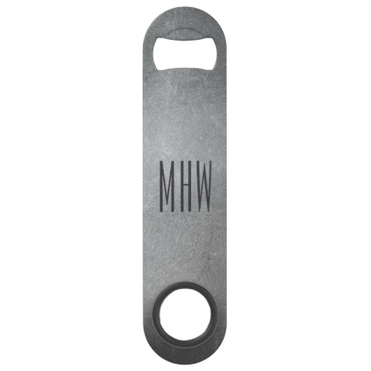Metal Look custom monogram flesopener Speed Flessenopener (Voorkant)