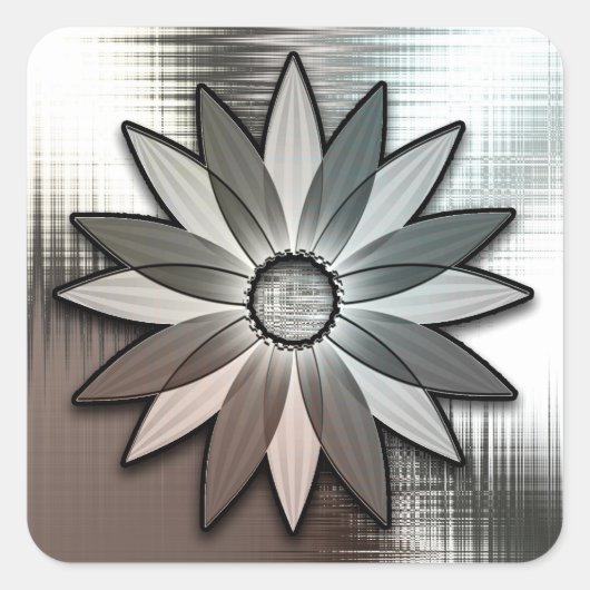 Metal Look Daisy Flower Stickers (Voorkant)