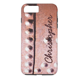 Metal look Robuust persoonlijke naam Abstract iPhone 8/7 Plus Hoesje