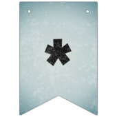 Metal Look Verjaardag / Elk aangepast bericht Man Vlaggetjes (Eerste vlag)