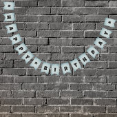 Metal Look Verjaardag / Elk aangepast bericht Man Vlaggetjes