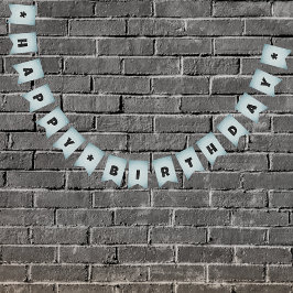 Metal Look Verjaardag / Elk aangepast bericht Man Vlaggetjes