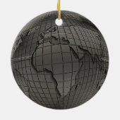 Metal look World Wereldbol Ornament (Achterkant)