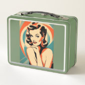 Metal Lunchbox Art Deco Style Pin Up Girl Poster (Achterkant)