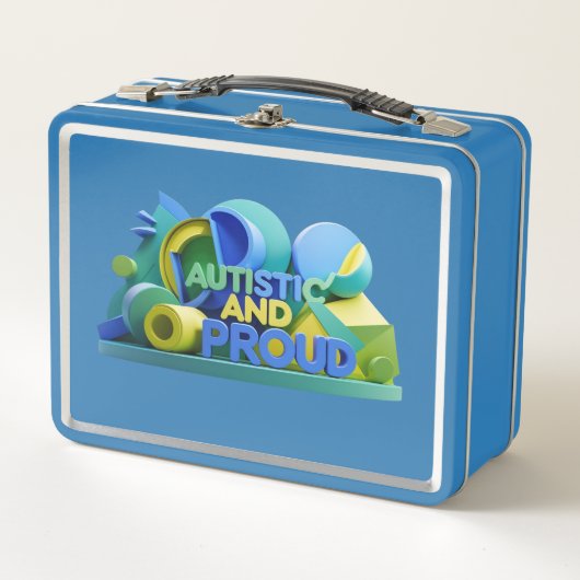 Metal Lunchbox -"Autistische en trotse metalen lun (Voorkant)