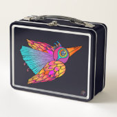 Metal Lunchbox colorful Bird Creature (Voorkant)