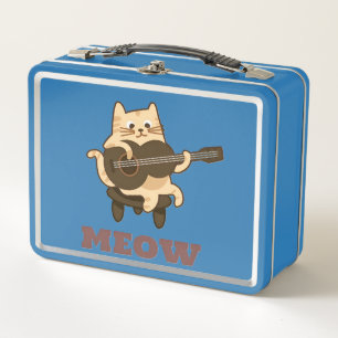 Metal Lunchbox Funny Meow Kat Lover