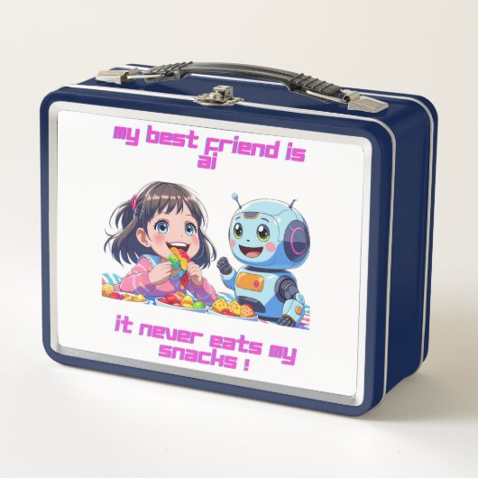 Metal Lunchbox -"Mijn beste vriend is AI Metal Lun (Voorkant)