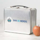 Metal Lunchbox: Pack Your Tech with 844-AI-NERDS (In situ)