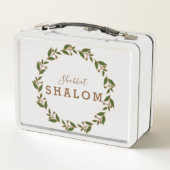 Metal Lunchbox Shabbat Shalom Green Brown Wreath (Achterkant)