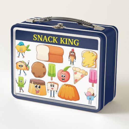 Metal Lunchbox-SNACK KING Kinder lunchbox – Cartoo (Voorkant)
