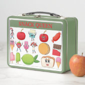 Metal Lunchbox-"SNACK QUEEN Kinder lunchbox (In situ)