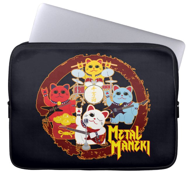 Metal Maneki Laptop Sleeve (Voorkant)